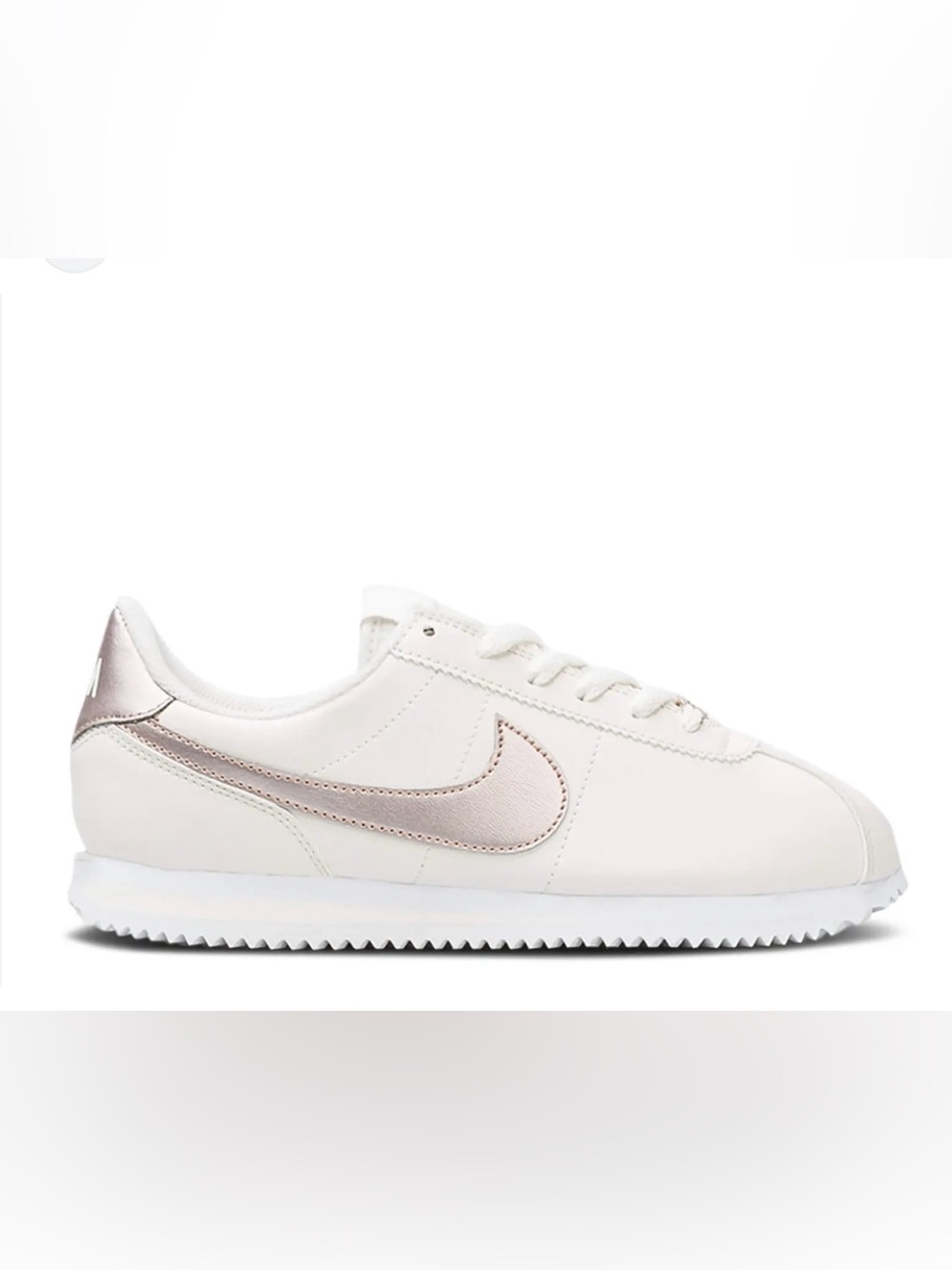 Nike Cortez Court Sneaker - White with Purple Metallic Swoosh